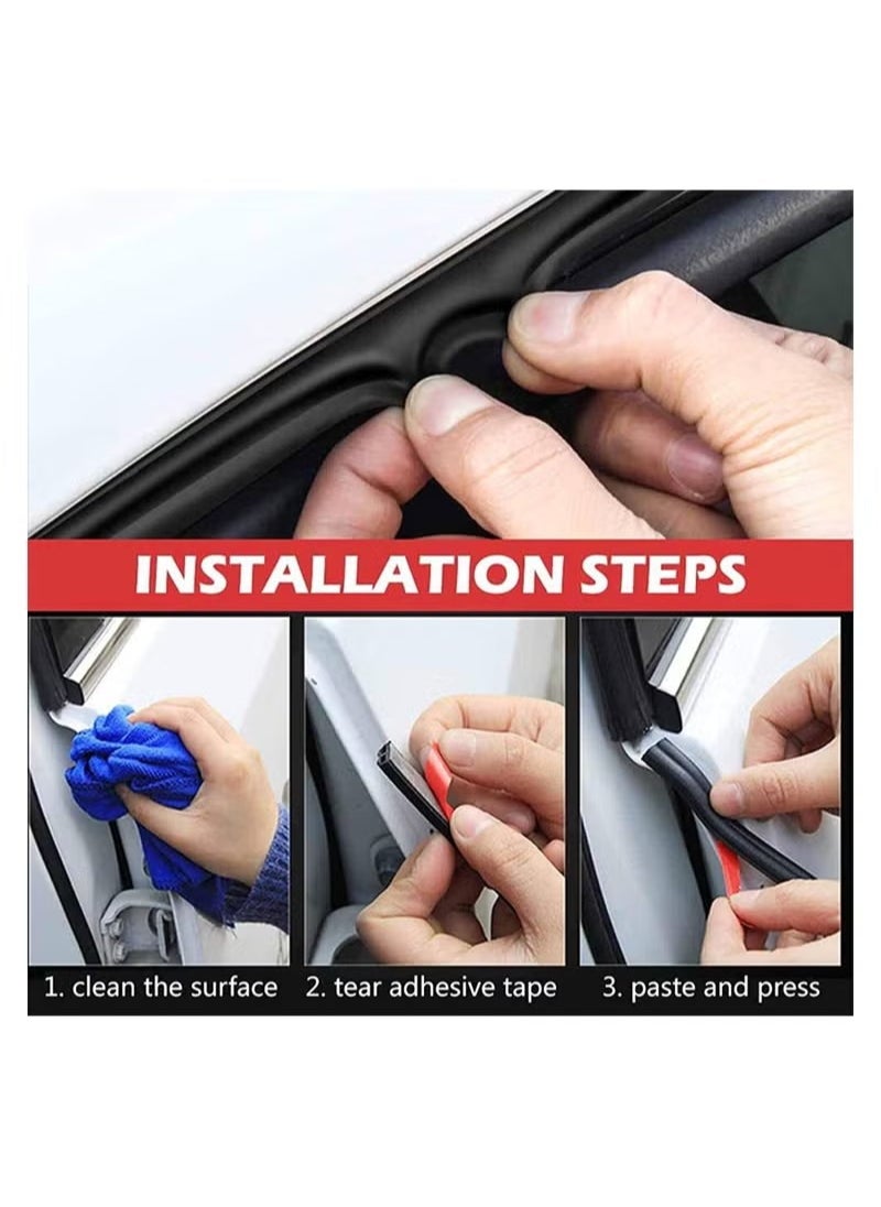 Generic - 5 M Universal Car Weather Stripping Self Adhesive Auto Door Rubber Weather Draft Seal Strip B Shape Car Door Edge Trim Seal Strip Weatherstrip For Car Window Door Protector Soundproofing - Image 1