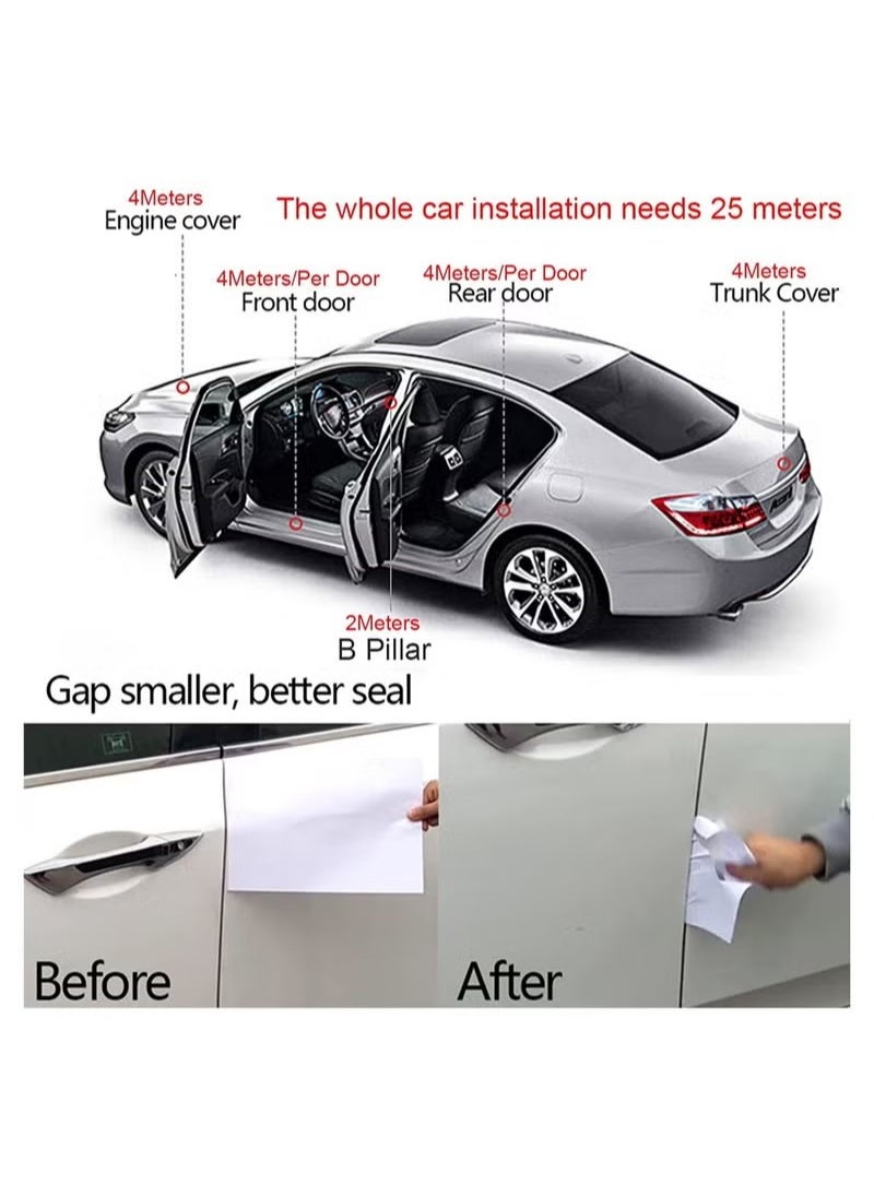 Generic - 5 M Universal Car Weather Stripping Self Adhesive Auto Door Rubber Weather Draft Seal Strip B Shape Car Door Edge Trim Seal Strip Weatherstrip For Car Window Door Protector Soundproofing - Image 1