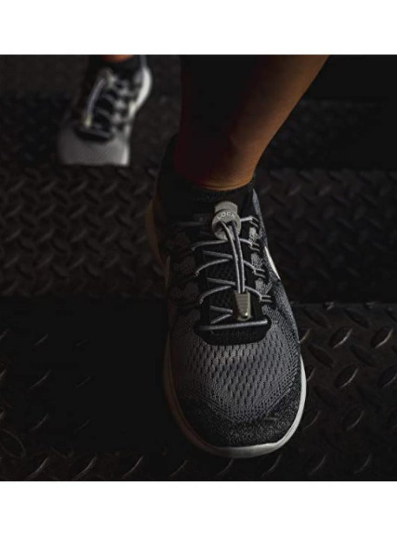 Alissa 2-Piece No-Tie Elastic Shoelaces with Lock – One Size Fits All for Kids & Adults – Stretch Fit Laces for Sneakers, Sports & Daily Wear (Grey) - Image 3