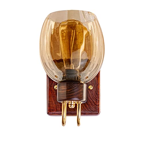 Green House Fully Handmade Sheesham Wood Wall Light/Wall Lamp | Luster Glass | E27 Bulb Holder(Bulb not Included) | Gold Plated Accents | for Bedroom, Living Room, Study Room, Dining Room, Hallway - Image 2