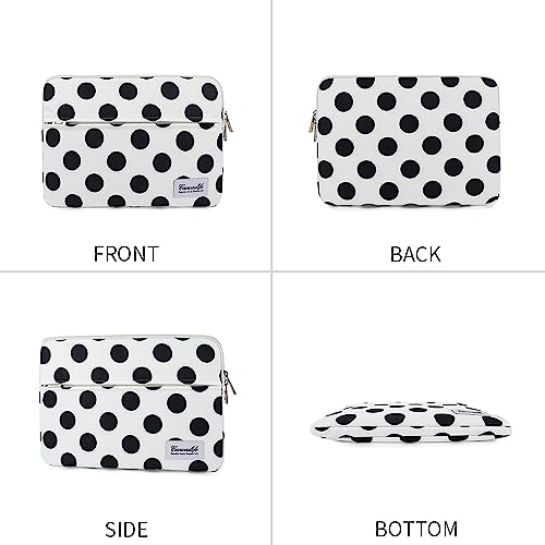 Canvaslife Waterproof Pattern 13-inch Laptop Sleeve with Pocket 13-inch 13.3-inch Laptop 13-Sleeve (Black dot) - Image 4