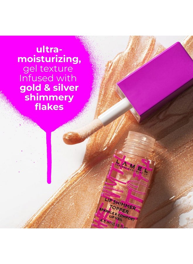 LAMEL - The Myth Of Utopia Lip Gloss Gold & Silver Flakes For Volume & Glow, Hydrating, Nonsticky, Shimmery, Weightless Texture, Organic & Crueltyfree 4.5Ml;0.15 Fl.Oz - Image 1
