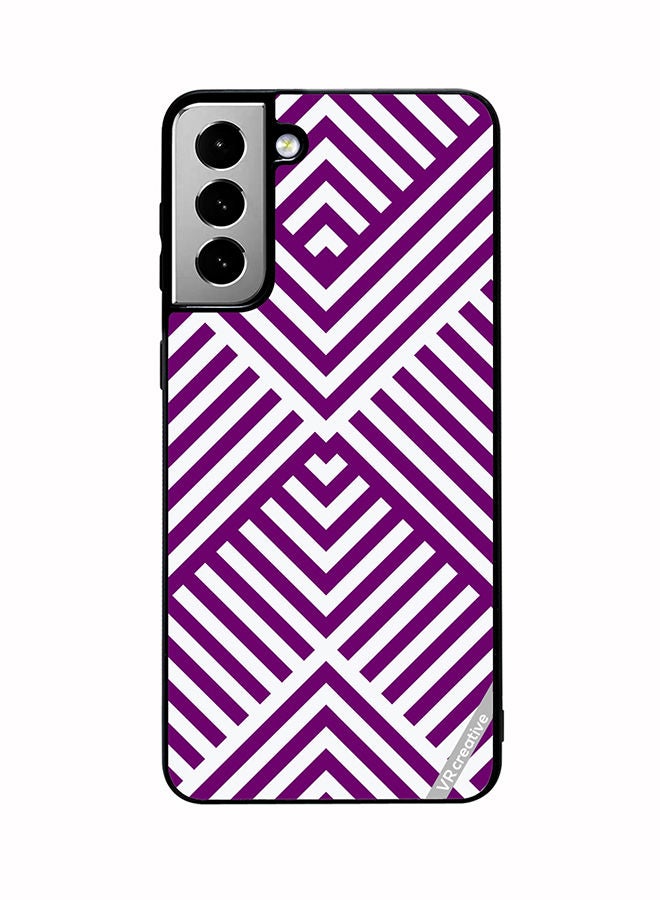 VR CREATIVE Protective Case Cover For Samsung Galaxy S21 FE 5G Strips Design Multicolour - Image 1