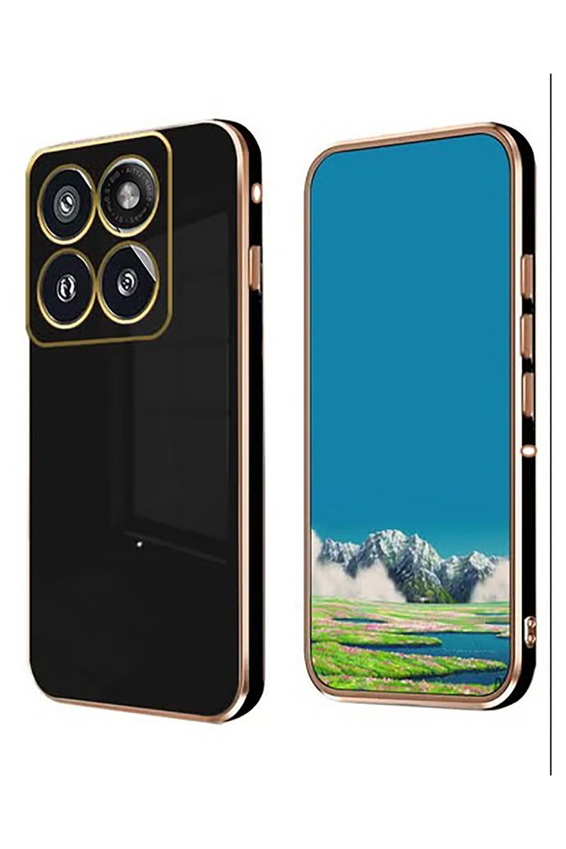 Silicone case for Moto Edge 60 Pro/Moto Edge 60 Fusion, Plating Moto Edge 60 Pro/Moto Edge 60 Fusion Phone Case Shockproof Thin and Soft Cover (Black) - Image 2