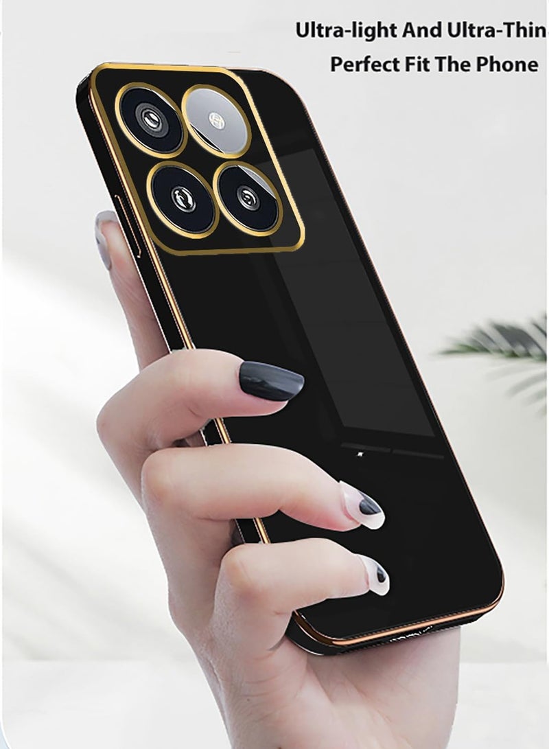 Silicone case for Moto Edge 60 Pro/Moto Edge 60 Fusion, Plating Moto Edge 60 Pro/Moto Edge 60 Fusion Phone Case Shockproof Thin and Soft Cover (Black) - Image 4