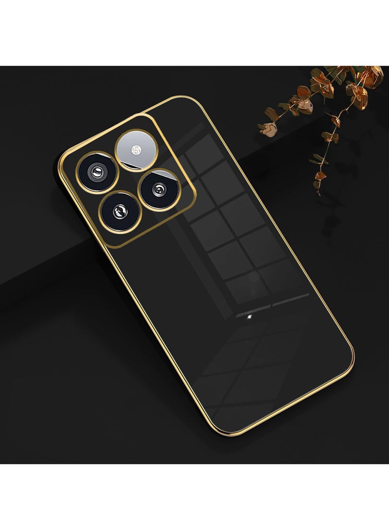 Silicone case for Moto Edge 60 Pro/Moto Edge 60 Fusion, Plating Moto Edge 60 Pro/Moto Edge 60 Fusion Phone Case Shockproof Thin and Soft Cover (Black) - Image 3