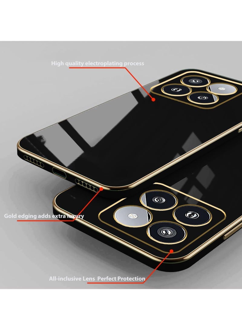 Silicone case for Moto Edge 60 Pro/Moto Edge 60 Fusion, Plating Moto Edge 60 Pro/Moto Edge 60 Fusion Phone Case Shockproof Thin and Soft Cover (Black) - Image 5