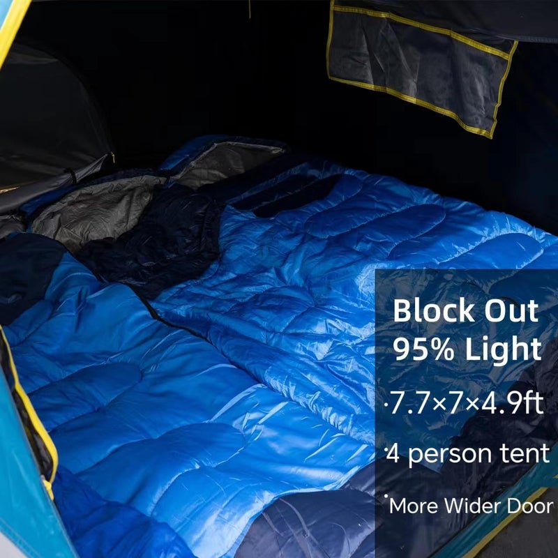 LOYEAHCAMP 4 Person Blackout Camping Tent, Easy Setup Waterproof Family Dome Tent for Camping with Rainfly, Portable Double Layer Large Family Tent for Outdoor Camping&Hiking - Image 3
