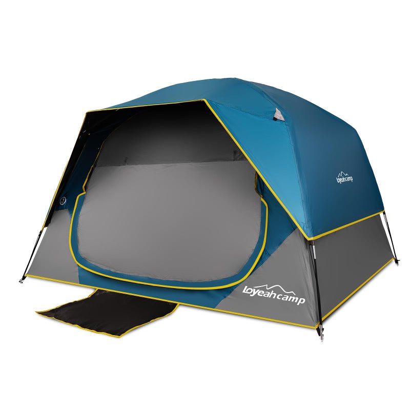 LOYEAHCAMP 4 Person Blackout Camping Tent, Easy Setup Waterproof Family Dome Tent for Camping with Rainfly, Portable Double Layer Large Family Tent for Outdoor Camping&Hiking - Image 1