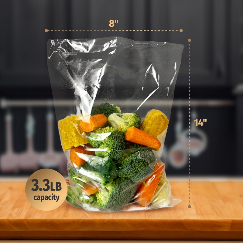 Matiks Ham Press Cooking Poly Bags for Boiling compatible with Ham Maker, Healthy Food Boil Bag Perfect for Lunch Deli Meat, Seafood, Vegetables, BPA-Free Plastic Freezer Bag, 8'' x 14'', 40 Bags by Matiks - Image 2