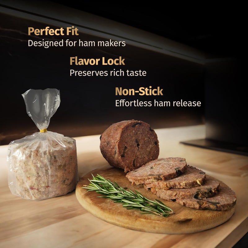 Matiks Ham Press Cooking Poly Bags for Boiling compatible with Ham Maker, Healthy Food Boil Bag Perfect for Lunch Deli Meat, Seafood, Vegetables, BPA-Free Plastic Freezer Bag, 8'' x 14'', 40 Bags by Matiks - Image 3
