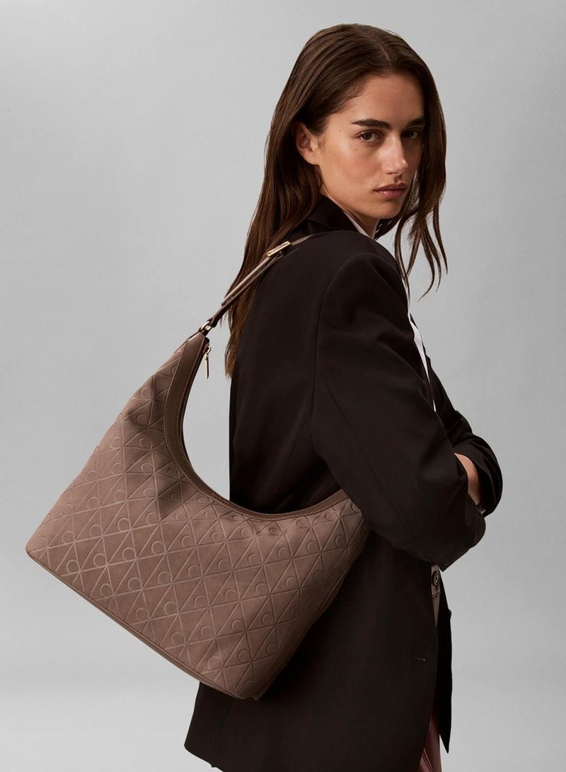 CALVIN KLEIN Allover Emblem Logo Shoulder Bag - Image 4