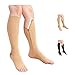 Ziperior Inside Leg Zipper 2030 mmHg Compression Grade Calf Open Toe Socks Nude LargeXLarge - Image 1