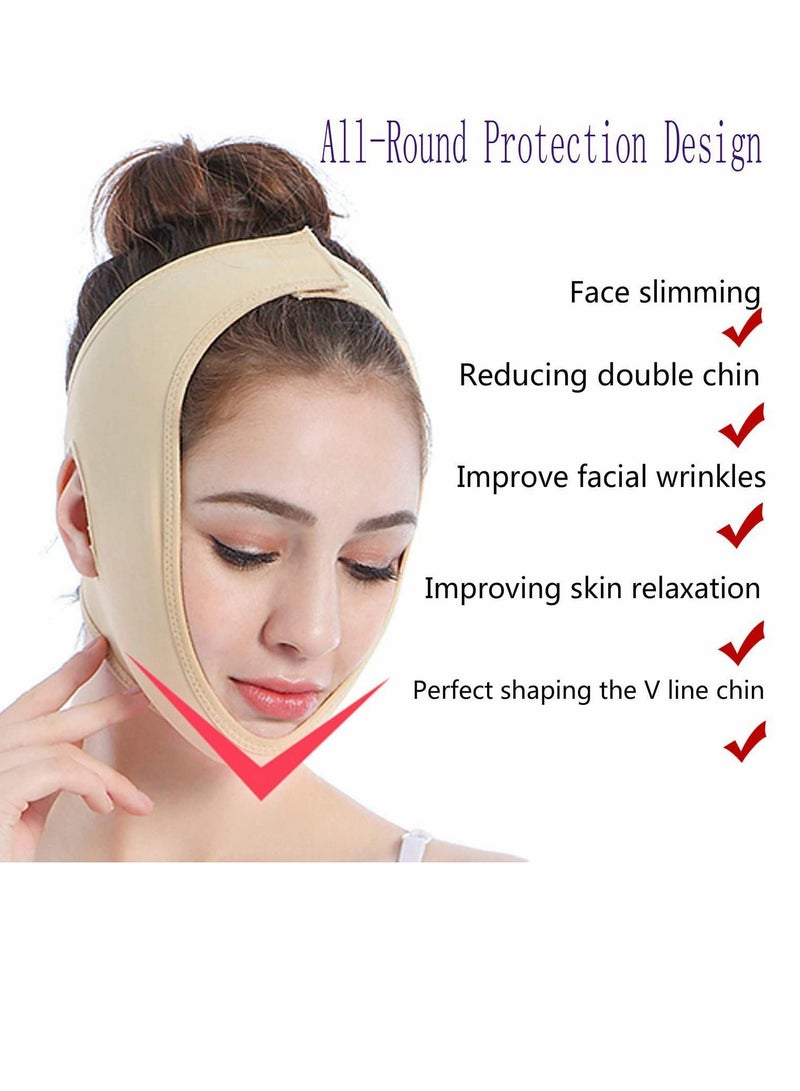 SYOSI Facial Slimming Strap, Face Lifting Belt Pain-Free Anti Wrinkle Face Band, Double Chin Reducer Bandage, Breathable Ultra-thin Soft Face Belt Chin Remover, V Face Mask Partner - Image 4