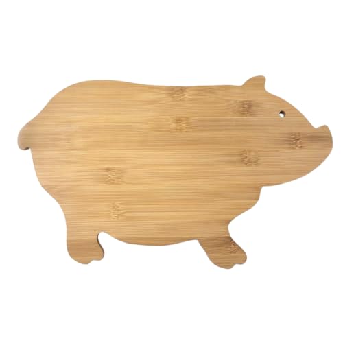 JB Home Collection, Pig Shaped Bamboo Cutting Board and Serving Tray, 13.5"x7.5" Natural Bamboo Wood Chopping Board for Kitchen, Eco-Friendly Butcher Block for Prep, Charcuterie, and Entertaining - Image 1