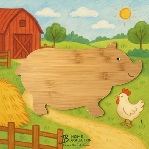 JB Home Collection, Pig Shaped Bamboo Cutting Board and Serving Tray, 13.5"x7.5" Natural Bamboo Wood Chopping Board for Kitchen, Eco-Friendly Butcher Block for Prep, Charcuterie, and Entertaining - Image 4