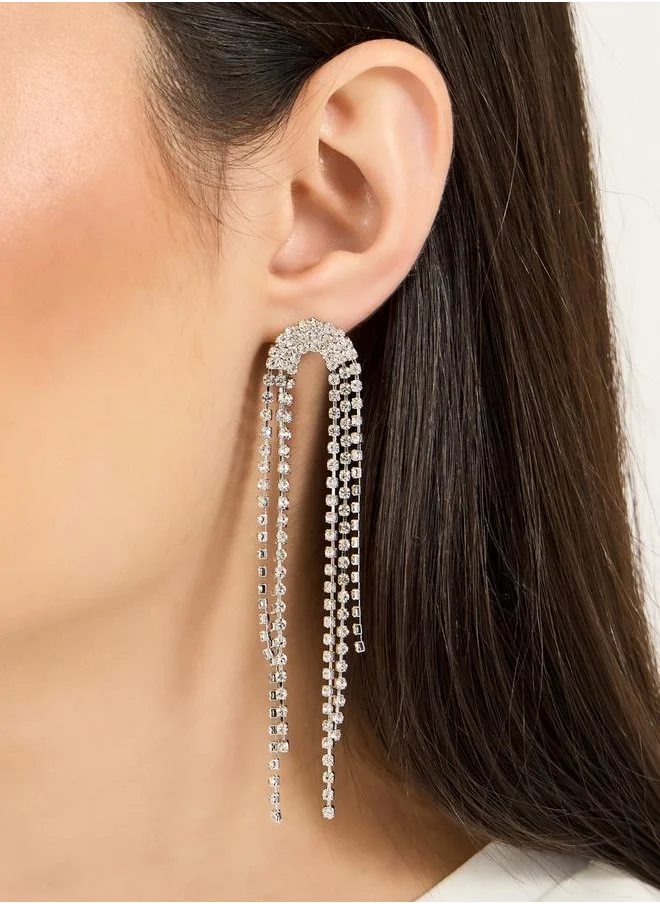 Styli Teardrop Embellished Earrings