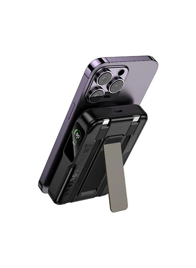 HOCO Q48 Magnetic Wireless Power Bank 10000mAh – 20W PD Fast Charging, 4-in-1 with Built-in Cables - Image 2