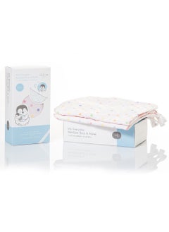 Iflin Baby My Everyday Bamboo Burp & Nurse (2 in 1) 35" (2 Pcs.) - Playful Pink  - Image 1