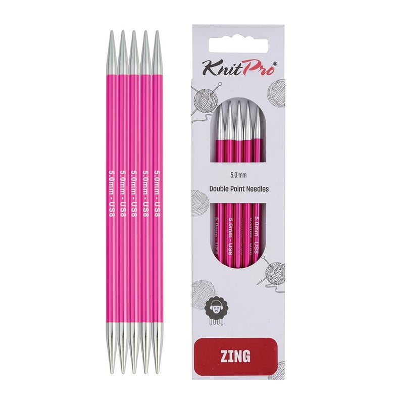 KnitPro Zing Double Pointed Needles 6" (15cm) | US Size 8 (5mm) - Image 1