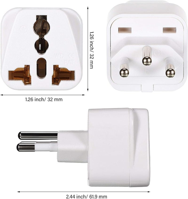 Frienda UK to Switzerland Plug Adapters Switzerland Power Converter Grounded Universal Travel Adapter 3 Pin Switzerland International Type J Plug for Switzerland Liechtenstein (White,4 Pieces) - Image 4