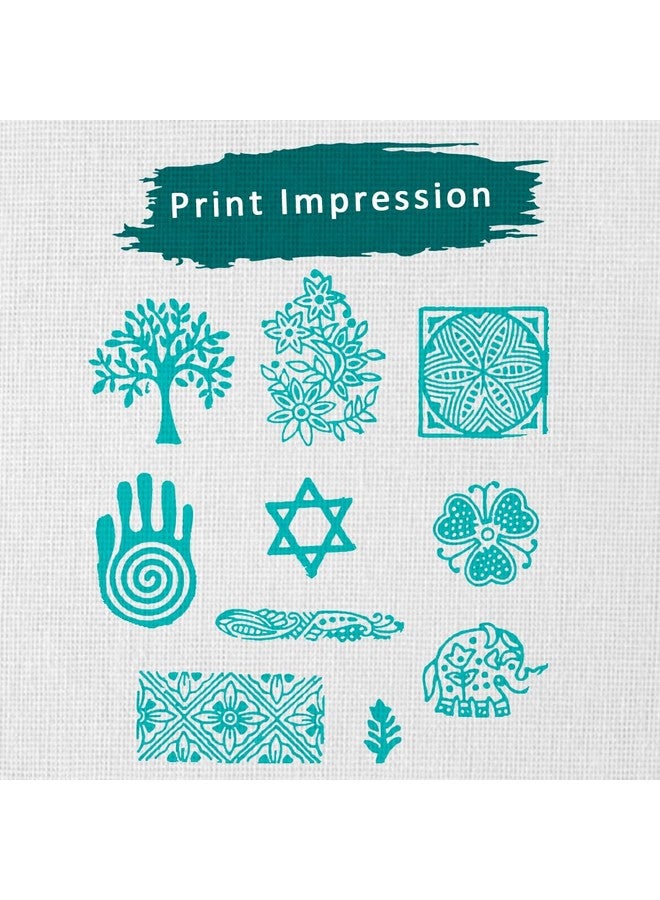 Hashcart Wooden Stamp Block, Printing Stamp Design Set | Block for Printing Saree Border | Dresses, Craft Card Making, Scrapbook, Clay Pottery | Set of 10 - Image 3