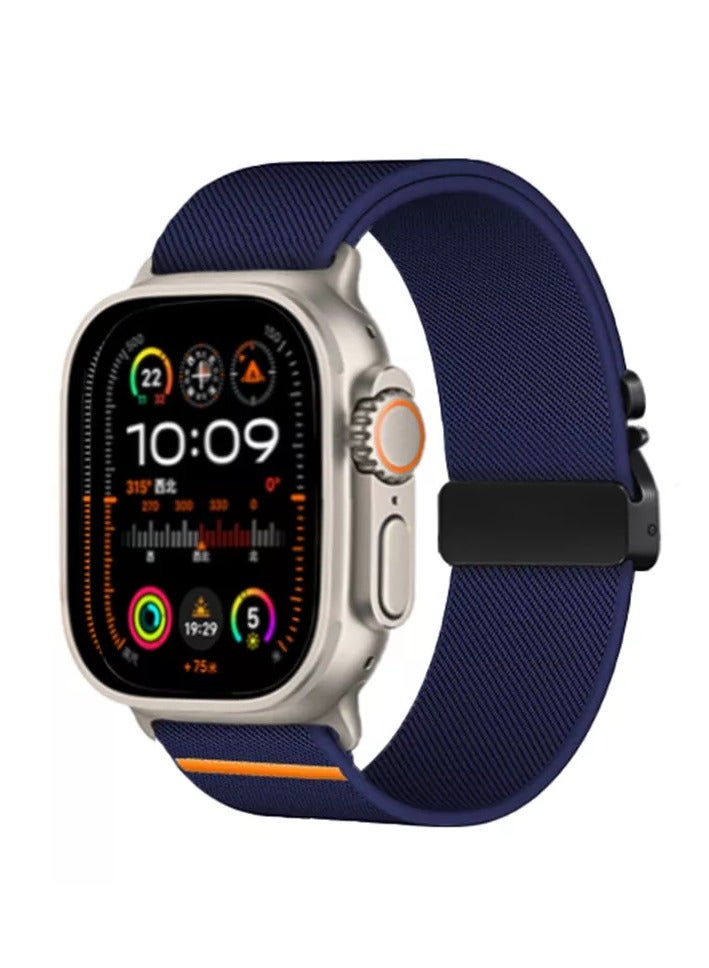 اليشمك سوار ساعة رياضي متين وقوي متوافق مع ساعة أبل الترا 1/2/3 49 مم 46مم 45 مم 44 مم 42 مم للرجال والنساء،حزام مصنوعة من البوليستر القابل للتنفس بإبزيم على شكل مظلة قابل للتعديل لساعة آي ووتش أصدار11 10 9 8 7 6 5 4 3 2 1 - Image 2