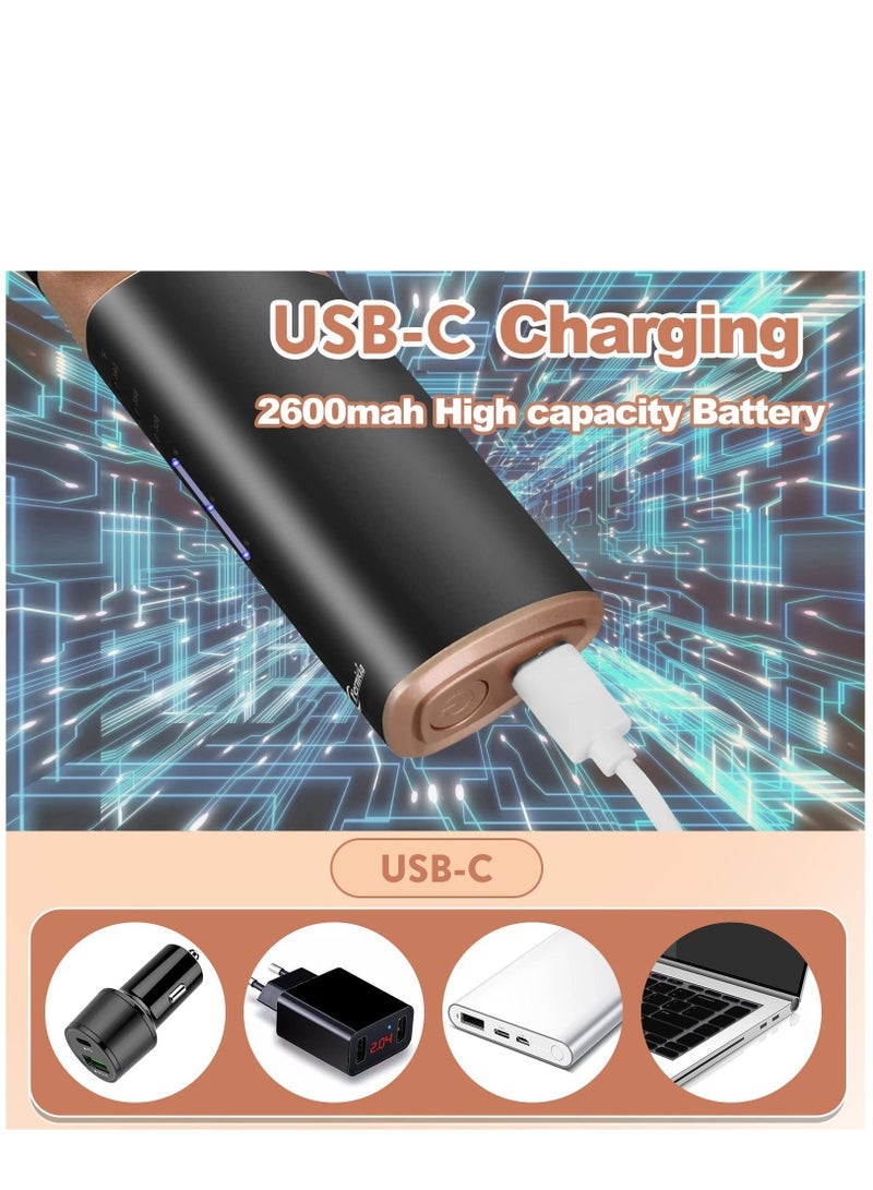 Captaintech Hair Straightener Cordless Hot Brush for Hair Styling for Beard Rechargeable Heated Hair Straightener Brush Black - Image 5