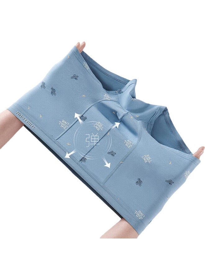 THREEGUN [Yinxiang Series] Men'S Underwear, Pure Cotton, Contrasting Color, Mid-Rise, Boxer Briefs, Breathable, Printed Shorts - Image 2