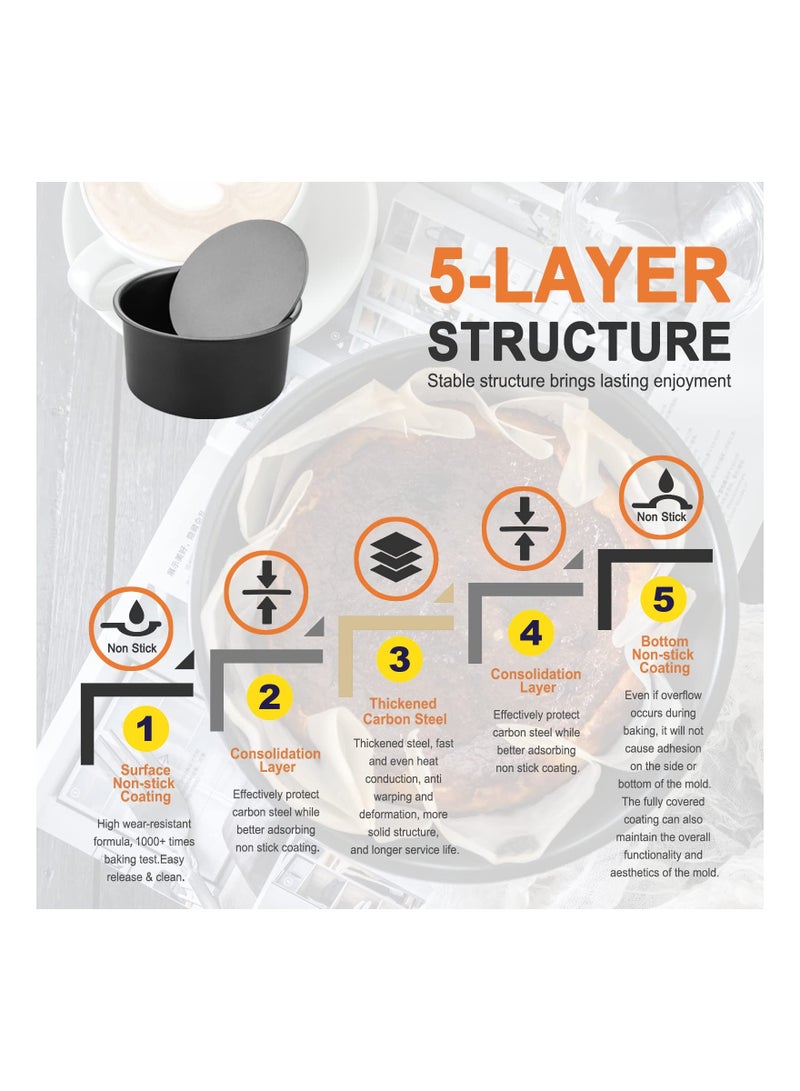 شيف ميد قالب كيك دائري غير لاصق مقاس 8 بوصات مع أواني خبز شيفون سفلية فضفاضة قابلة للإزالة - Image 3