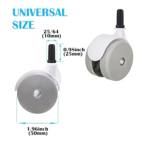 WYI Baby Walker Wheels Replacement, Set of 4, Baby Walker Accessories, Plastic Wheels Casters, 10mm (Grey) - Image 2