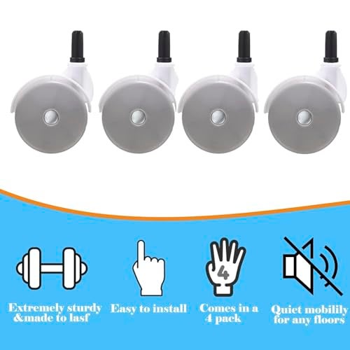 WYI Baby Walker Wheels Replacement, Set of 4, Baby Walker Accessories, Plastic Wheels Casters, 10mm (Grey) - Image 4