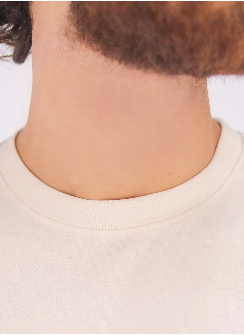 جيوردانو Men's Classic Tee - Light Brown