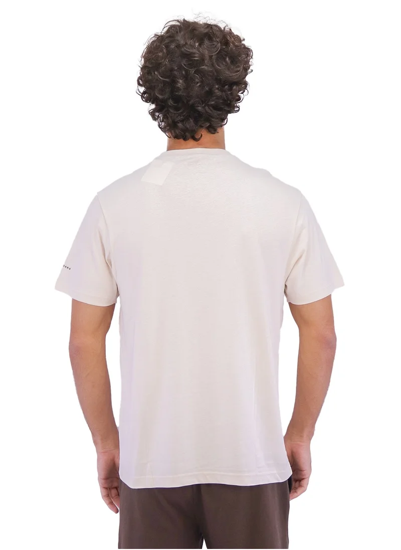 جيوردانو Men's Classic Tee - Light Brown
