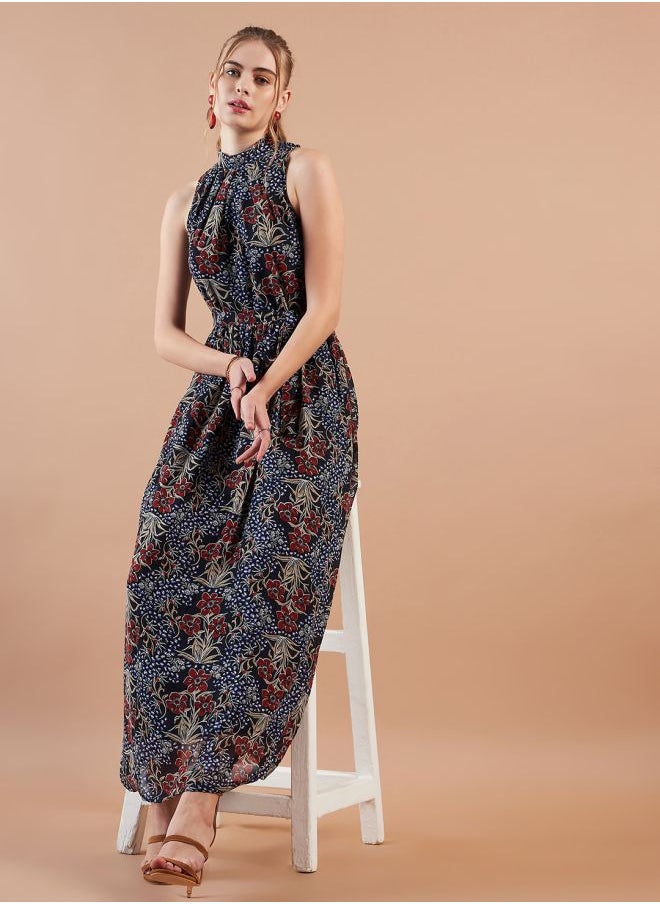 Freehand - Women Fit and Flared Casual Floral Print Maxi Dress - Image 1