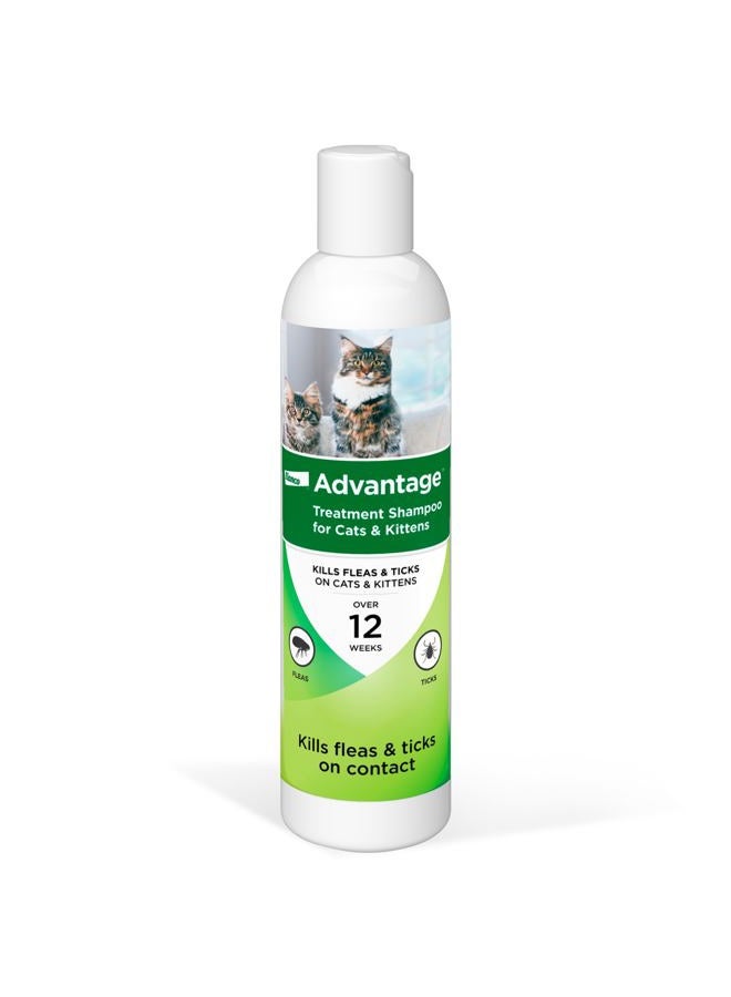 Advantage Cat Flea & Tick Shampoo for Kittens & Adult Cats | Kills Fleas & Ticks | 8 oz. - Image 1
