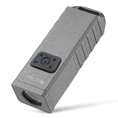 MecArmy SGN1 Mini USB Rechargeable Keychain EDC Flahlight, XP-G2 S5 LED with 530 Lumens, Four Lighting Modes Plus One Strobe Zinc Alloy EDC Keychain Light for Everyday Carry (Gray) - Image 1