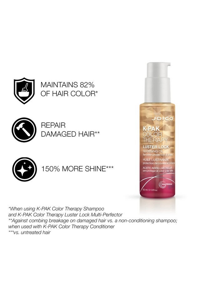 Joico K-PAK Color Therapy Luster Lock Glossing Oil | For Color-Treated Hair | For Color-Protection & Shine | Tame Frizz | With Keratin & Argan Oil | 2.13 Fl Oz - Image 2