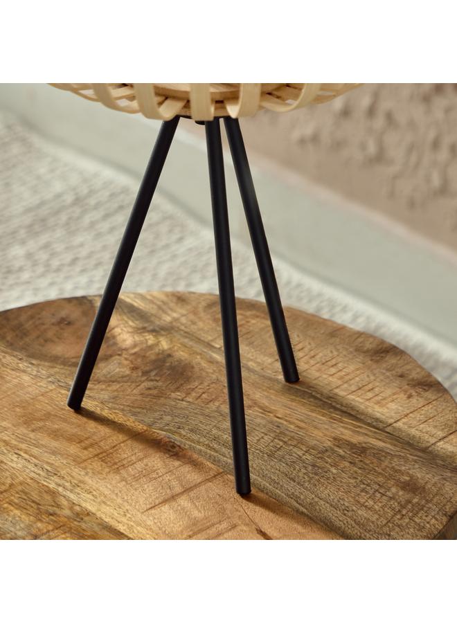Stark Natural Bamboo Chip Shade Tripod Table Lamp With Metal Legs Multicolor 25X50 Cm - Image 5