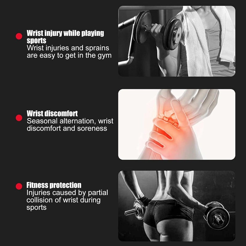 ويوبلز دعامة للمعصم، رباط معصم قابل للتعديل، سوار معصم رياضي مرن مضغوط، واقي أمان للمعصم لالتهاب المفاصل، وآلام المفاصل، والتهاب الأوتار، والالتواءات، وعدم استقرار اليد - Image 3