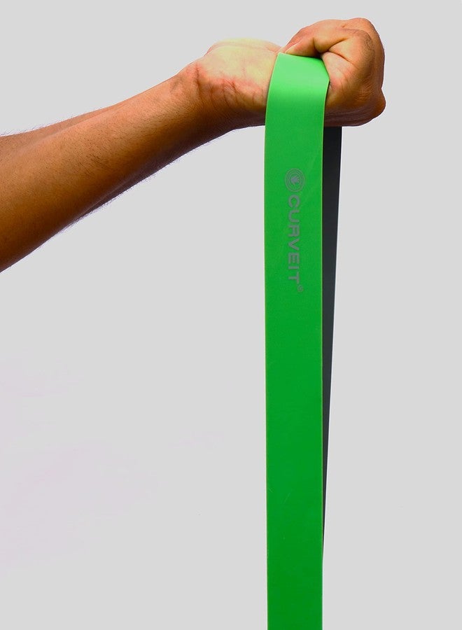 Curveit Heavy Latex Resistance Band for Exercise and Stretching, Pull up Bar Suitable in Home & Gym Workout for Men & Women (Green/Grey, 25-39Kgs) - Image 3