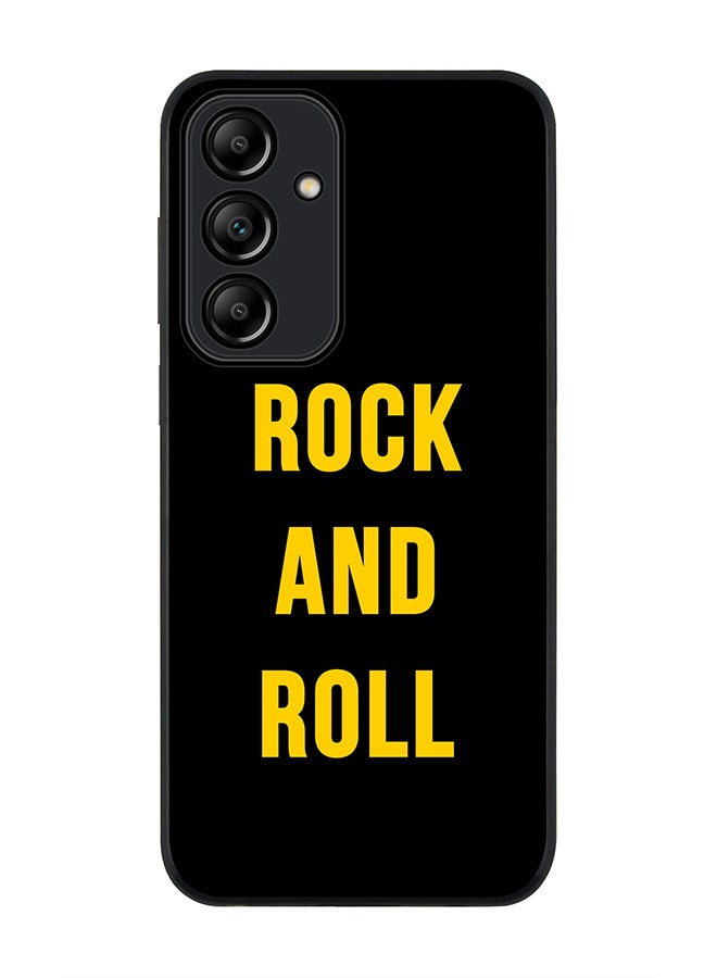 Stylizedd Rugged Black Edge Case for Samsung Galaxy A55, Slim fit Soft Case Flexible Rubber Edges Anti Drop TPU Gel Thin Cover -  Rock and Roll - Image 1