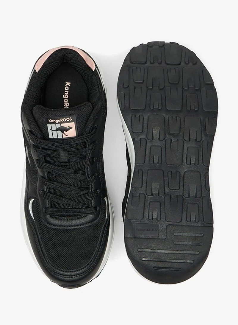 kangaROOS BLACK Women's Panelled Lace-Up Sports Shoes for Women | Best Price UAE