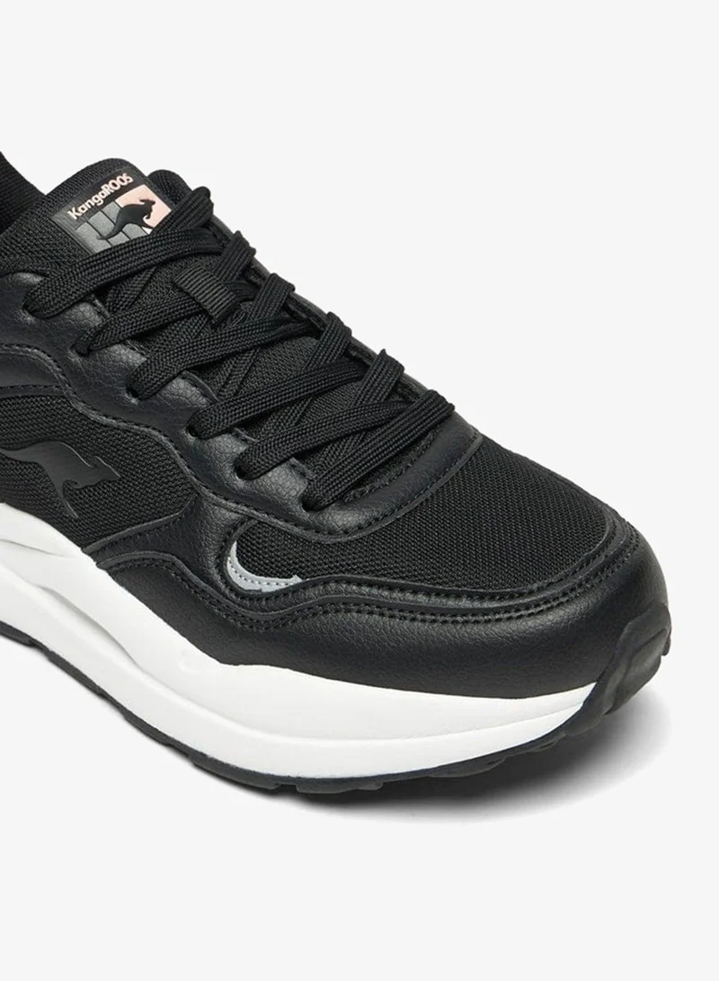 kangaROOS BLACK Women's Panelled Lace-Up Sports Shoes for Women | Best Price UAE