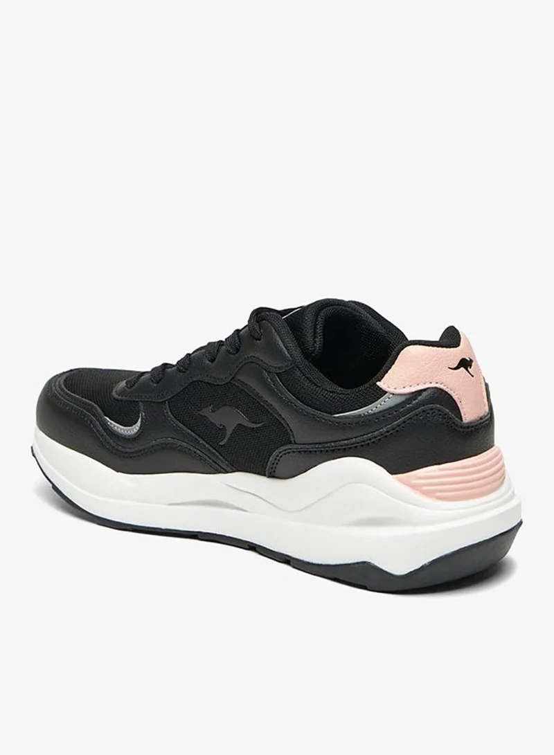 kangaROOS BLACK Women's Panelled Lace-Up Sports Shoes for Women | Best Price UAE