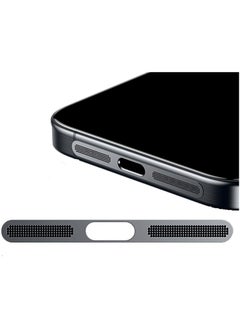 Generic Metal Dust Proof Mesh Sticker for iPhone 14, Built-in Protective Speaker and Charging Port Upgraded Adhesive Anti Dust Sticker for Iphone 14/14 Plus/14 Pro/14 Pro Max Black  - Image 1