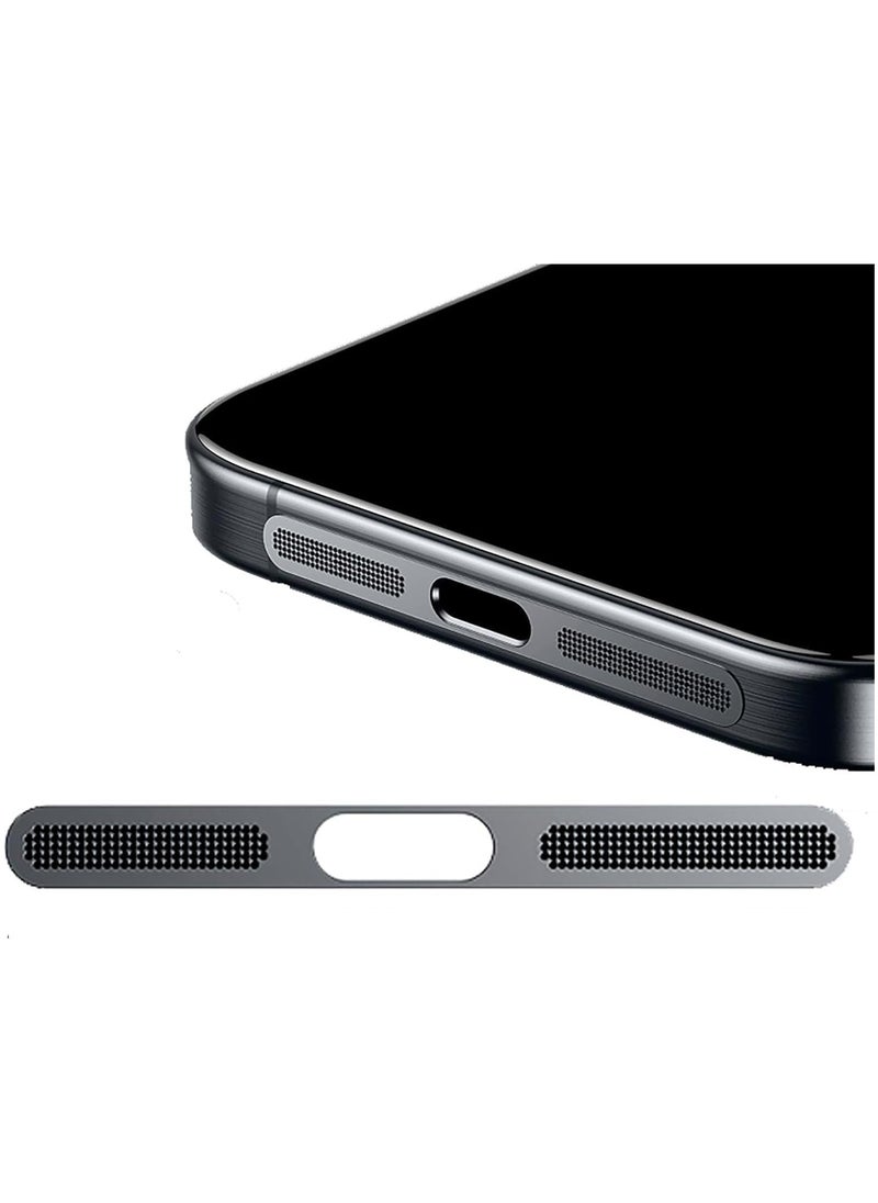 Generic Metal Dust Proof Mesh Sticker for iPhone 14, Built-in Protective Speaker and Charging Port Upgraded Adhesive Anti Dust Sticker for Iphone 14/14 Plus/14 Pro/14 Pro Max Black  - Image 1