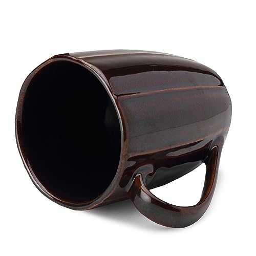 Bodhi House Fine Porcelain Tea and Coffee Large Mug - Set of 1, 300Ml Glossy Finish | Scratch Resistant and Dishwasher Safe | Ideal for Latte Hot Chocolate Cocoa and Milk - Seal Brown - Image 3
