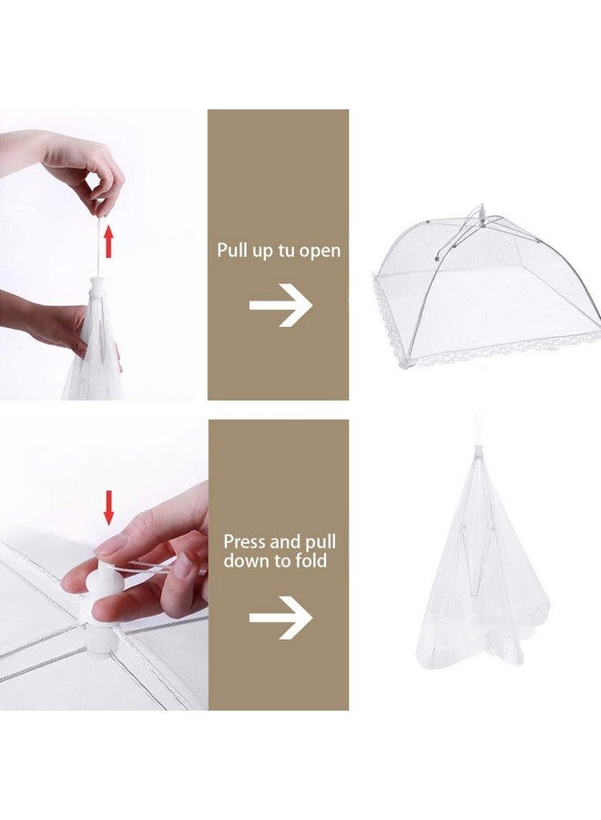 TOUGS 2 Pack Pop-Up Mesh Food Covers, 17 Inches Umbrella-Style Folding Mesh Food Cover Picnic Dome, Food Protector Tent Keep Out Flies, Bugs, Mosquitoes - Image 3