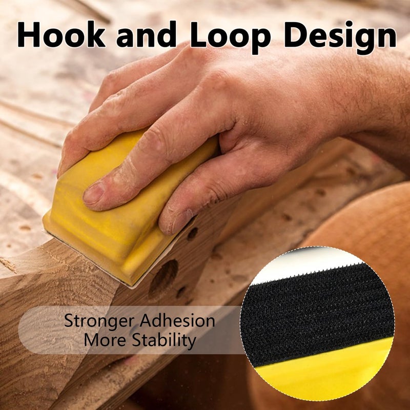 LengSuaa 16 Pieces Hand Sanding Block Set - Professional Hook and Loop Sanding Pad Kit - Image 3